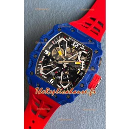 Richard Mille RM35-03 Rafael Nadal Edition Montre réplique 1:1 avec boîtier en fibre de carbone et bracelet rouge