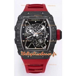 Richard Mille RM35-01 Rafael Nadal - Montre Super Clone Tourbillon Véritable - Boîtier en Fibre de Carbone