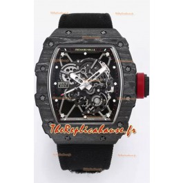 Richard Mille RM35-01 Rafael Nadal - Montre Super Clone Tourbillon Véritable - Boîtier en Fibre de Carbone