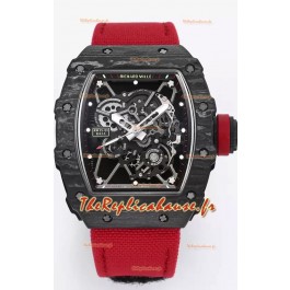 Richard Mille RM35-01 Rafael Nadal - Montre Super Clone Tourbillon Véritable - Boîtier en Fibre de Carbone