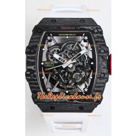 Richard Mille RM35-02 Rafael Nadal - Montre Super Clone Tourbillon Véritable - Boîtier en Fibre de Carbone