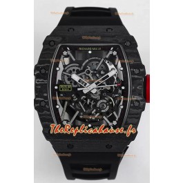 Richard Mille RM35-02 Rafael Nadal - Montre Super Clone Tourbillon Véritable - Boîtier en Fibre de Carbone