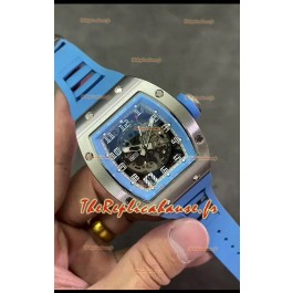 Richard Mille RM010 acier inoxydable réplique montres avec bracelet bleu