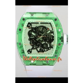 Richard Mille RM055 Boîtier en saphirs transparents avec montre Tourbillon Super Clone Véritable