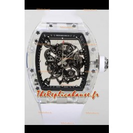 Richard Mille RM055 Boîtier en saphirs transparents avec montre Tourbillon Super Clone Véritable