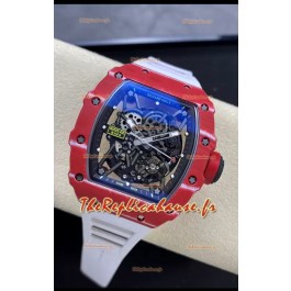 Richard Mille RM35-02 Rafael Nadal - Boîtier en fibre de carbone rouge Montre Tourbillon Super Clone Véritable