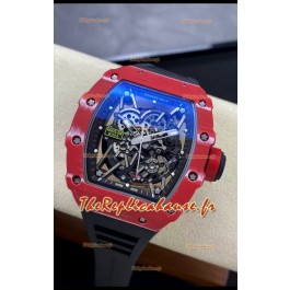 Richard Mille RM35-02 Rafael Nadal - Montre Super Clone Tourbillon - Boîtier en fibre de carbone rouge