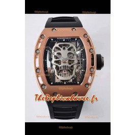 Montre Richard Mille RM052 Skull Genuine Tourbillon Edition en boîtier or rose
