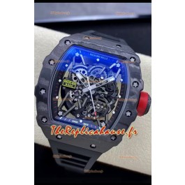 Montre Richard Mille RM35-02 Rafael Nadal Boîtier en fibre de carbone avec tourbillon véritable Super Clone