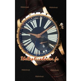 Roger Dubuis Excalibur RDDBEX0587 Or Rose cadran gris Montre Réplique Suisse