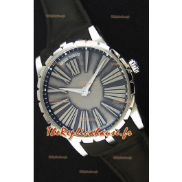 Roger Dubuis Excalibur Boîtier en acier cadran gris Montre Réplique Suisse