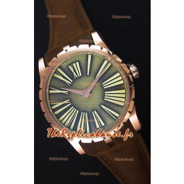 Roger Dubuis Excalibur Boîtier en acier Cadran Vert Montre Réplique Suisse