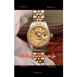 Montre Rolex Datejust Ladies 28MM Cal.3135 Mouvement Réplique Suisse en Acier 904L Or Jaune Boîtier 2 tons