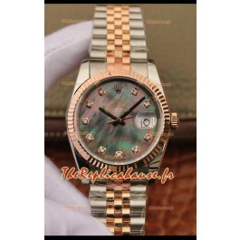 Montre Rolex Datejust 36MM Mouvement Cal.3135 Réplique Suisse dans un boîtier en acier 904L bicolore 