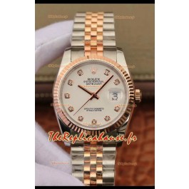 Montre Rolex Datejust 36MM Cal.3135 Mouvement Réplique Suisse Montre en acier 904L boîtier bicolore 