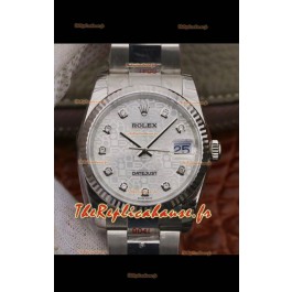 Montre Rolex Datejust 36MM Mouvement Cal.3135 Réplique Suisse avec boîtier en acier 904L et cadran blanc
