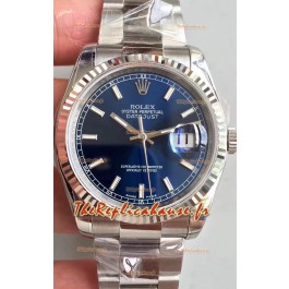 Montre Rolex Datejust 36MM Mouvement Cal.3135 Réplique Suisse avec boîtier en acier 904L et cadran noir
