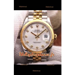 Montre Rolex Datejust 36MM Mouvement Cal.3135 Réplique Suisse en acier 904L Boîtier bicolore Cadran argenté