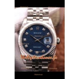 Montre Rolex Datejust 36MM Cal.3135 Mouvement Réplique Suisse Montre en acier 904L Cadran bleu ordinateur 