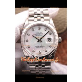 Montre Rolex Datejust 36MM Mouvement Cal.3135 Réplique Suisse en acier 904L cadran perlé 