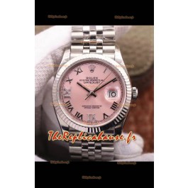 Montre Rolex Datejust 36MM Mouvement Cal.3135 Réplique Suisse en acier 904L cadran rose 
