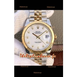 Montre Rolex Datejust 41MM Mouvement Cal.3135 Réplique Suisse en acier 904L cadran perle bicolore