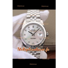 Montre Rolex Datejust 41MM Mouvement Cal.3135 Réplique Suisse en acier 904L cadran perlé
