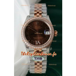 Rolex Datejust Cal.3235 Mouvement Super Clone Or rose 2 tons 31 mm Cadran marron
