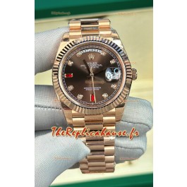Montre Rolex Day-Date Presidential en or rose 18 carats, 40 mm, cadran marron, qualité miroir 1:1