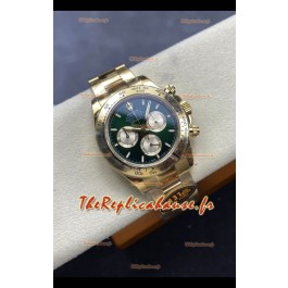 Montre Rolex Daytona Super Clone M116505 en or rose, cadran vert, mouvement Cal. 4131 d'origine, acier 904L
