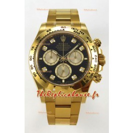 Rolex Daytona Super Clone 116508 Or Jaune - Cadran Noir Mouvement d'origine Cal.4131