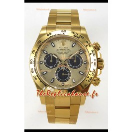 Rolex Daytona Super Clone 116508 Or Jaune - Cadran Or Mouvement Cal.4131 d'origine