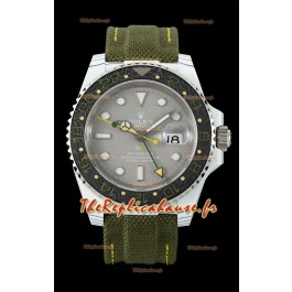  Rolex GMT Master DiW, réplique suisse, boîtier en carbone blanc, cadran gris verdoyant