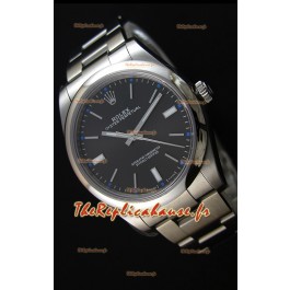 Montre Rolex Oyster Perpetual Mouvement Suisse Cal.3132 à Cadran Noir et Bracelet Oyster — Montre en acier Ultime 904L 