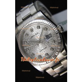 Montre Rolex Datejust 36 mm Cal.3135 Mouvement Suisse à Cadran en acier blanc Répliquée