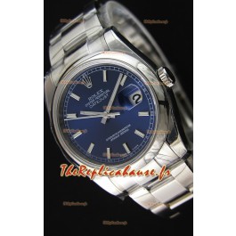 Montre Rolex Datejust 36 mm Cal.3135 Mouvement Suisse à Cadran bleu et Bracelet Oyster Répliquée — Montre en acier ultime 904 L 