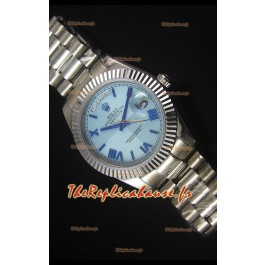 Reproduction de Montre avec Cadran Bleu Clair Rolex Day Date 40MM – Mouvement Suisse 3255