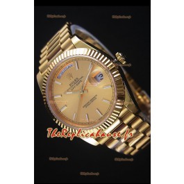 Rolex Day-Date Or Jaune Montre Réplique 40MM Mouvement Suisse 2836-2