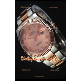 Rolex Datejust Montre Réplique avec Cadran romain en Or Rose 36MM avec Mouvement Suisse 3135