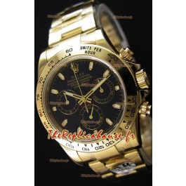 Rolex Cosmograph Daytona 116528 Or Jaune Mouvement Original Cal.4130- Montre Amélioré Ultime Acier 904L
