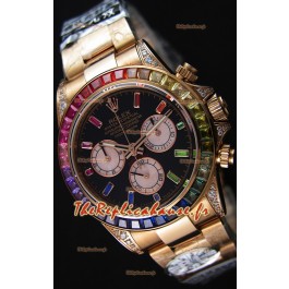 Rolex Cosmograph Daytona 116595RBOW Or rose 1:1 Miroir Cal.4130 Mouvement - Montre Ultime Acier 904L