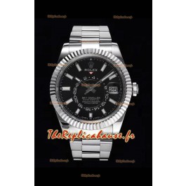 Rolex Sky-Dweller REF# 326934 Montre à cadran noir dans un boîtier en acier 904L Réplique miroir 1:1