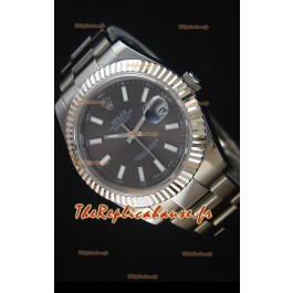 Réplique de montre Rolex Datejust Japanese - Cadran gris en 41MM avec bracelet huitre