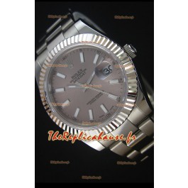 Réplique de montre Rolex Datejust Japanese - Cadran gris en 41MM avec bracelet huitre
