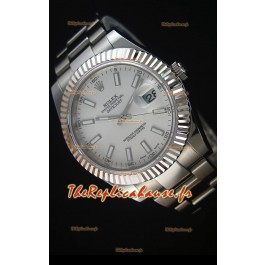 Réplique de montre Rolex Datejust Japanese - Cadran gris en 41MM avec bracelet huitre