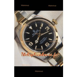 Réplique de montre Rolex Explorer I à mouvement japonais, cadran noir bicolore, 39 mm