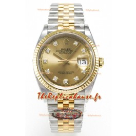 Rolex Super Clone Datejust ETA 3235 Mouvement 36MM Or Jaune deux tons Cadran Or Suisse