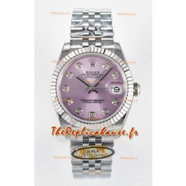 Montre Rolex Super Clone Datejust ETA 2688 Mouvement 31MM Boîtier acier inoxydable Cadran rose