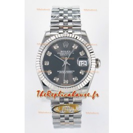 Montre Rolex Super Clone Datejust Mouvement ETA 2688 Boîtier acier inoxydable 31 mm et cadran gris