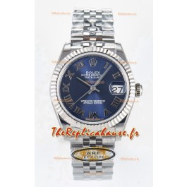 Montre Rolex Super Clone Datejust ETA 2688 Mouvement 31MM Acier inoxydable Cadran romain bleu 